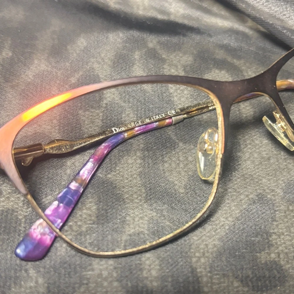 Dior eyeglass *frames only* purple color shift metal designer vintage frames
